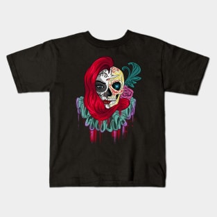 Horror Circus Clown Jester Skull Kids T-Shirt